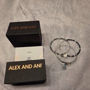 Alex and Ani My Children Have Paws 3 piece bracelet set